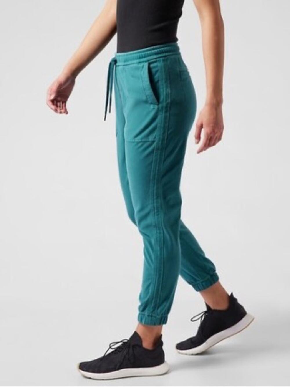 Athleta Farallon Jogger Washed Blue Drawstring Active Lounge Pants Size XS
